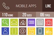 110 Mobile Apps Line Multicolor Icon