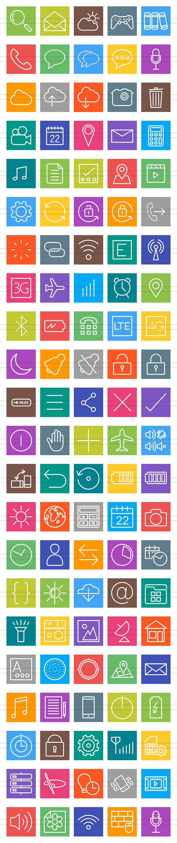 110 Mobile Apps Line Multicolor Icon in Graphics - product preview 1