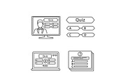 Quiz show linear icons set
