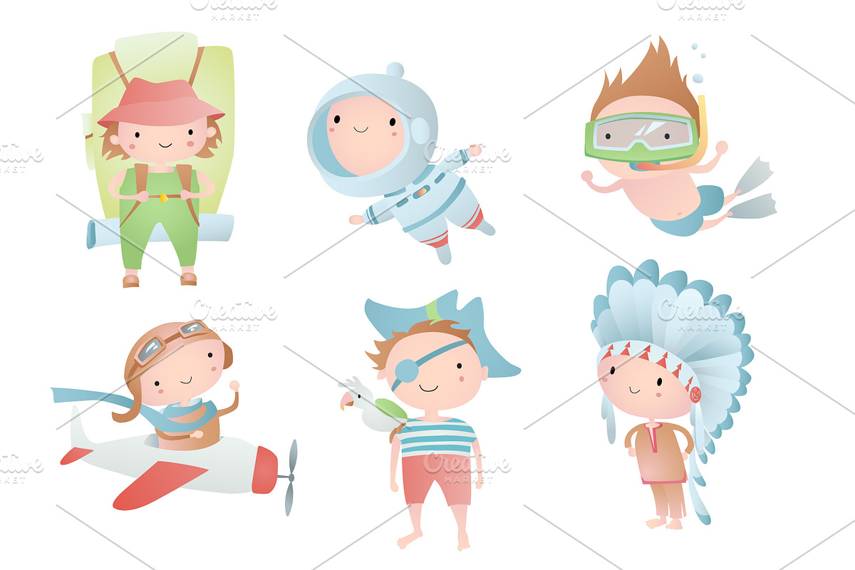 Funny children in Illustrations - product preview 8