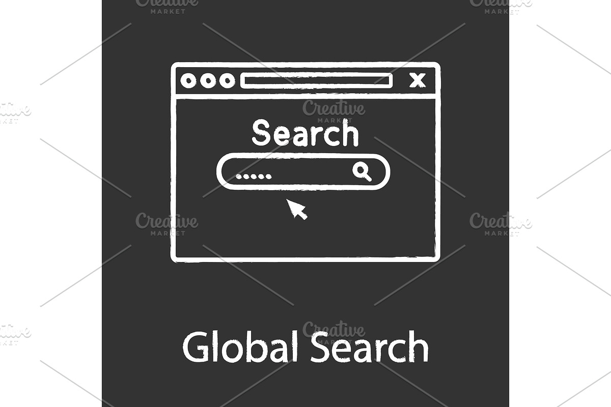 Web search engine chalk icon in Icons - product preview 8