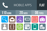 110 Mobile Apps Flat Round Corner