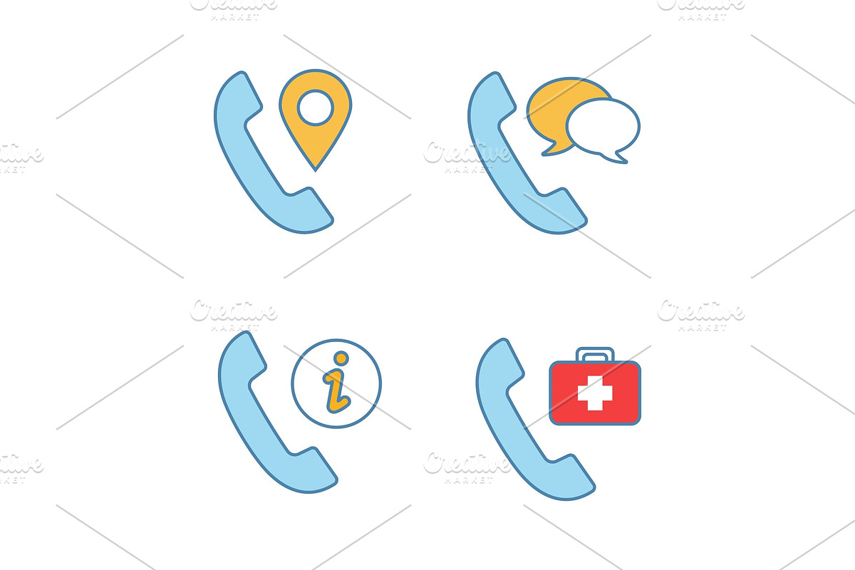 Phone services color icons set in Icons - product preview 8