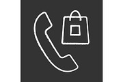 Order confirmation call chalk icon