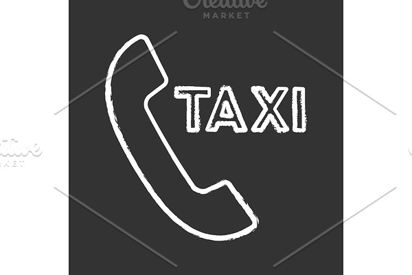Taxi ordering callback chalk icon