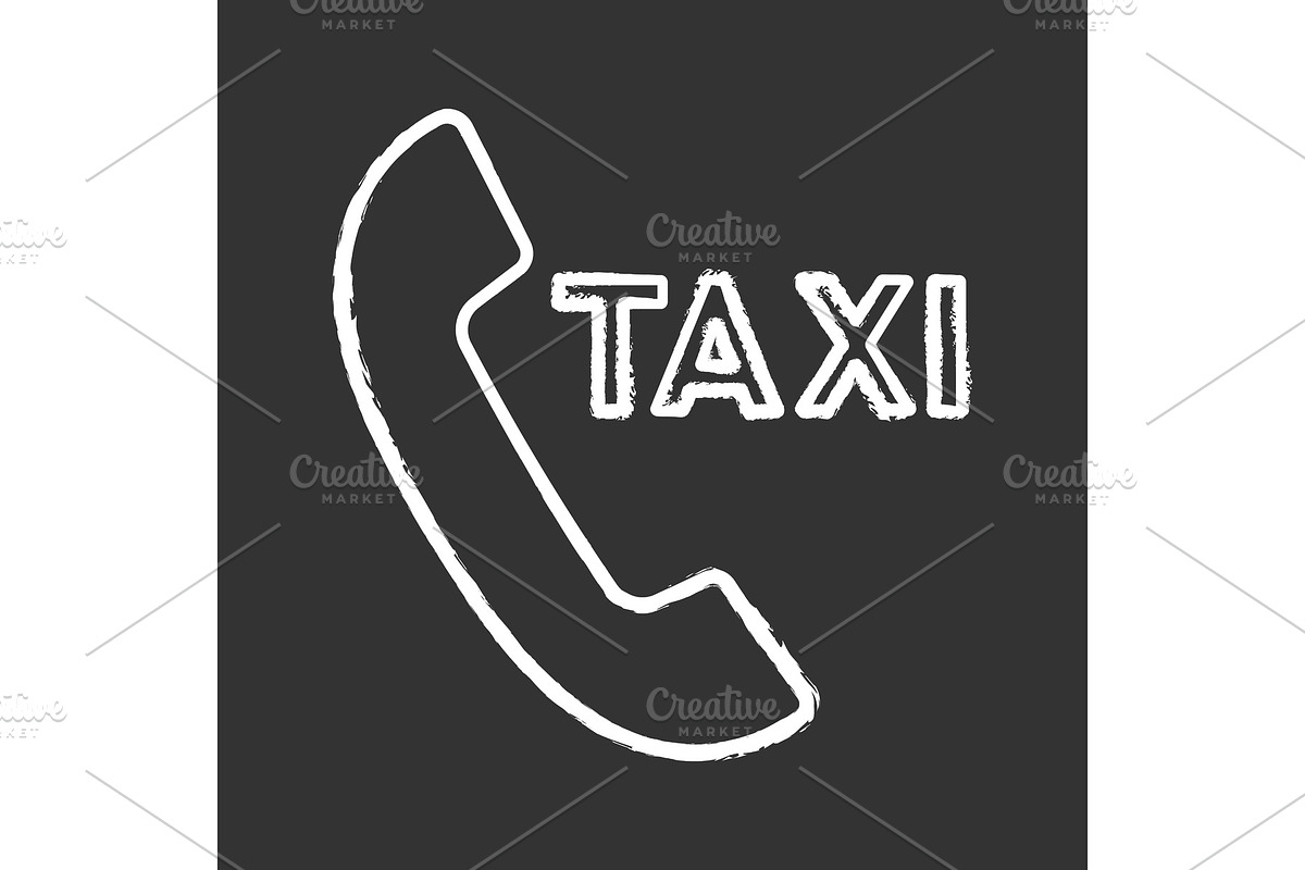 Taxi ordering callback chalk icon in Icons - product preview 8