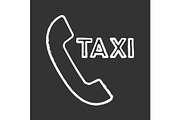Taxi ordering callback chalk icon