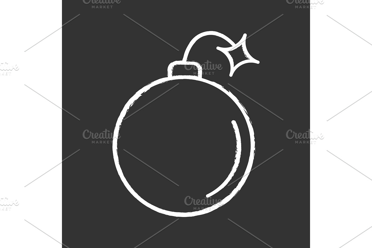 Bomb chalk icons in Icons - product preview 8