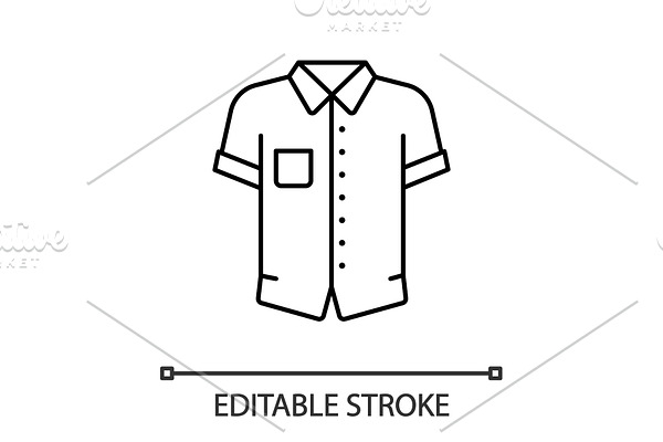 Shirt with short sleeves linear icon