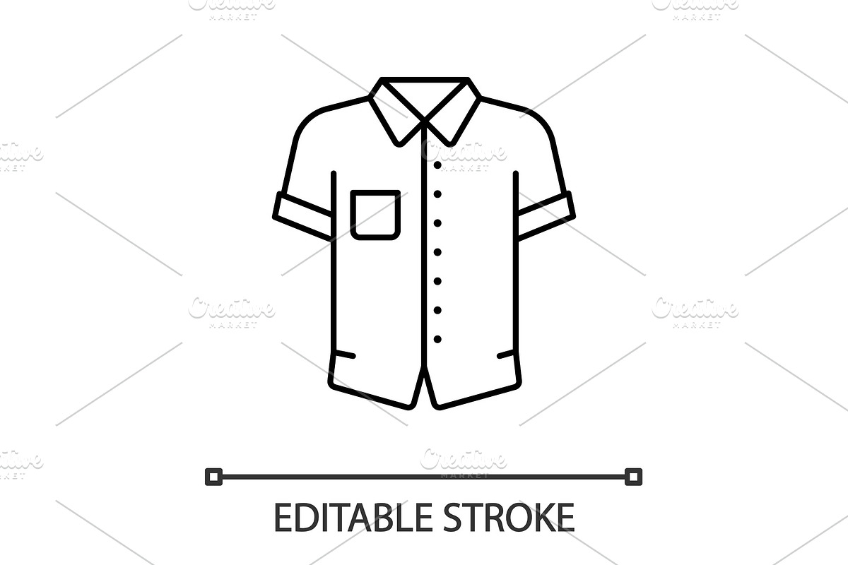 Shirt with short sleeves linear icon in Icons - product preview 8