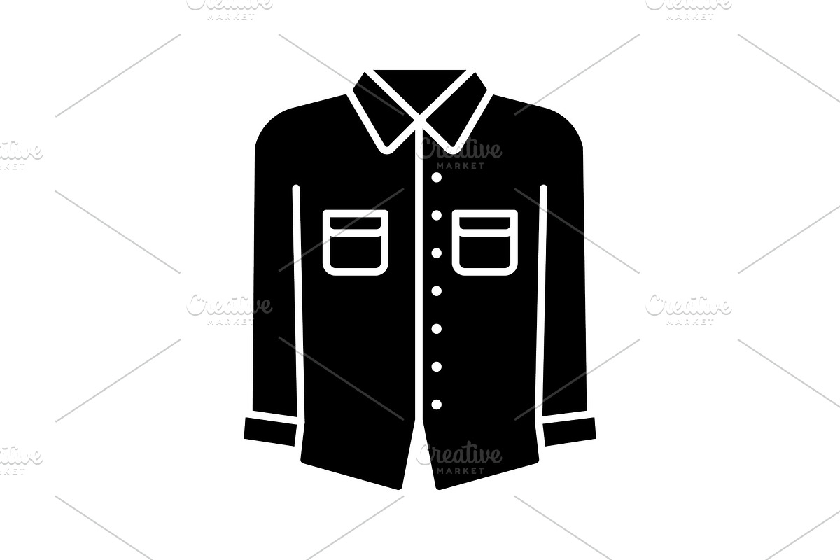 Formal shirt glyph icon in Icons - product preview 8