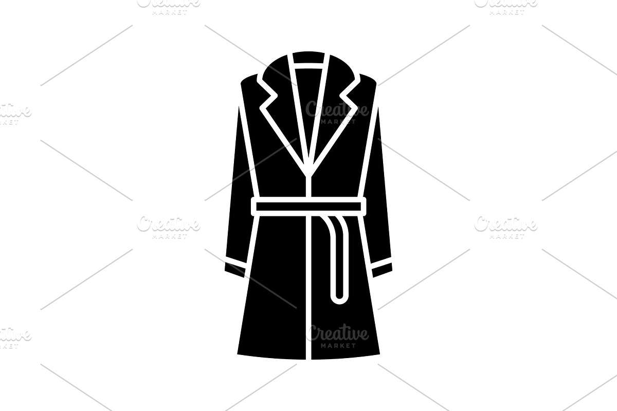Trench coat with belt glyph icon in Icons - product preview 8
