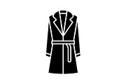 Trench coat with belt glyph icon