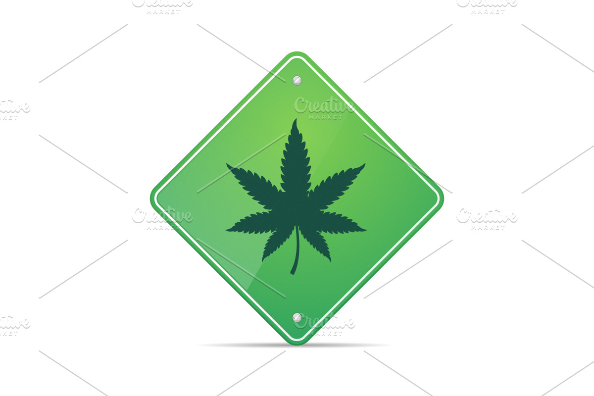 Cannabis Road Sign in Illustrations - product preview 8
