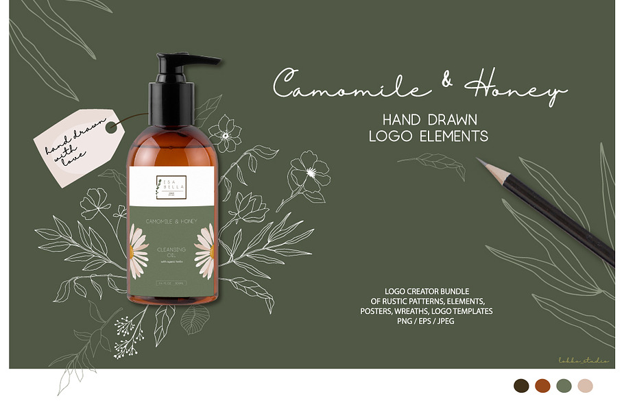 Camomile and Honey logo elements in Objects - product preview 8