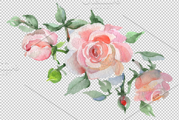 Bouquet Clear morning pink and blue in Illustrations - product preview 2