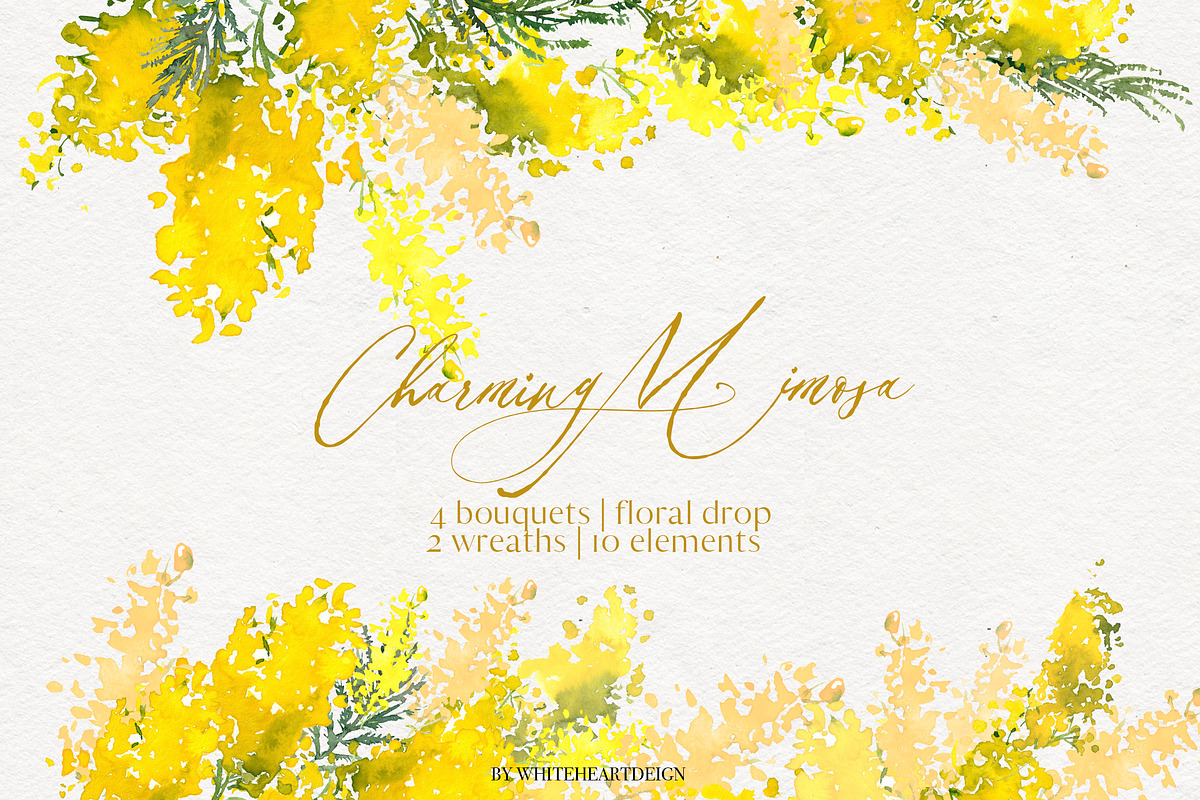 Charming Mimosa - Yellow Flowers PNG in Illustrations - product preview 8