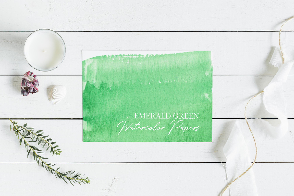 Emerald Green Watercolor Textures in Textures - product preview 8
