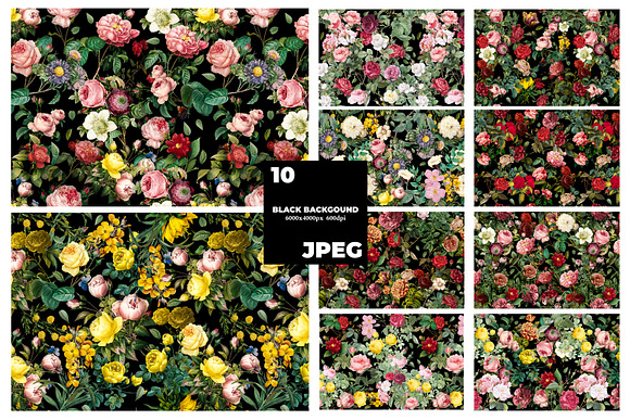 ELEGANT 10 Seamless Flower Patterns in Patterns - product preview 2