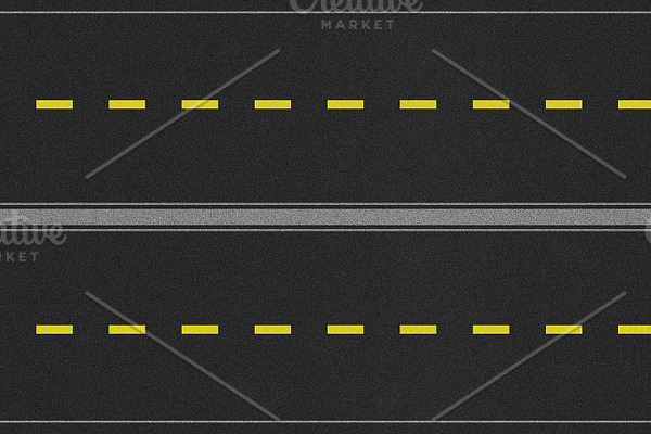 Seamless four lane road texture