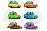 Colorful cartoon cars