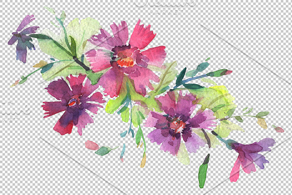 Bouquet The first smile watercolor in Illustrations - product preview 1