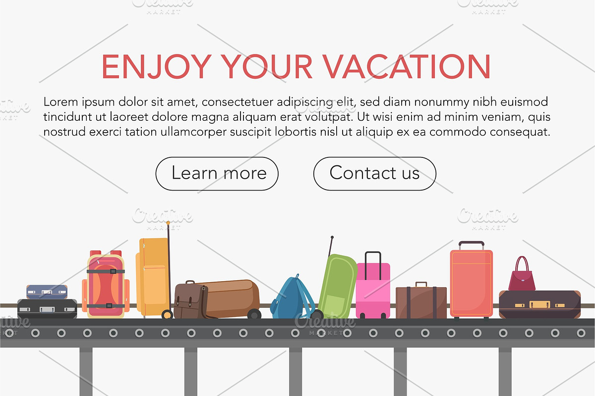 Conveyor belt airport baggage hall in Illustrations - product preview 8