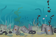 Ocean pollution concept illustration