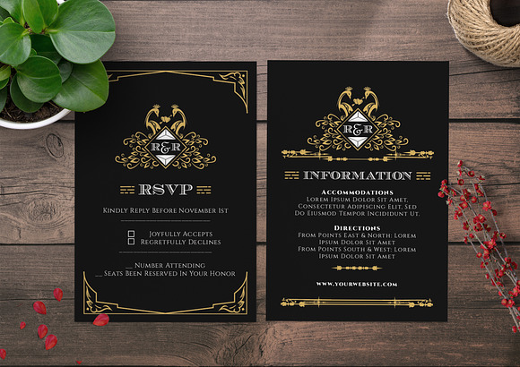 ORNAMENT WEDDING INVITATION in Wedding Templates - product preview 3