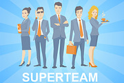 Vector set of young business team
