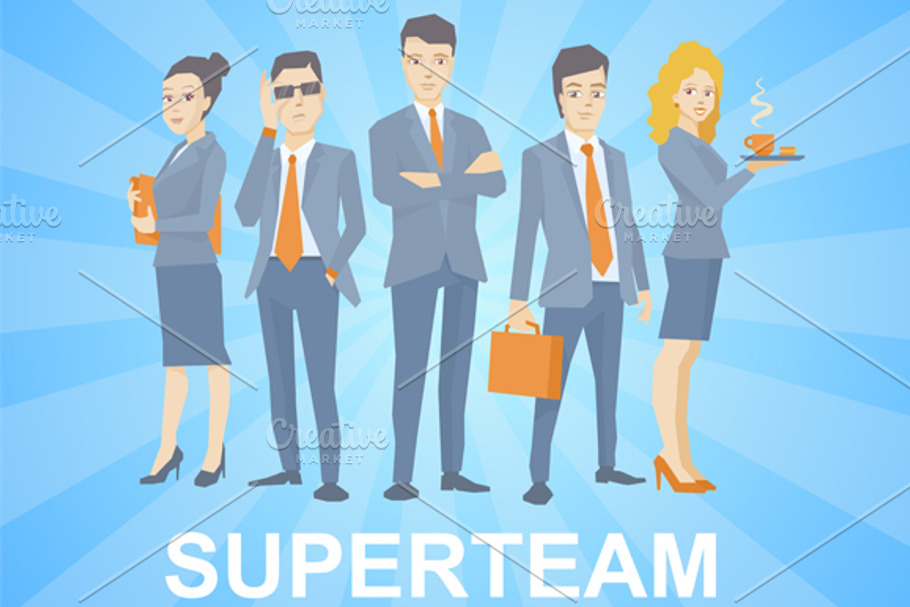 Vector set of young business team in Illustrations - product preview 8
