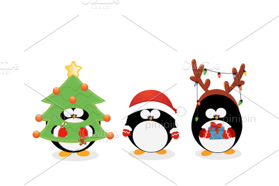 Christmas Penguin Set in Illustrations - product preview 8
