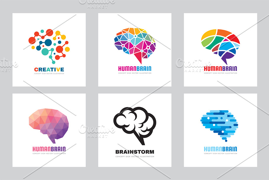 Human Brain Vector Logo - Mind Sign in Logo Templates - product preview 8