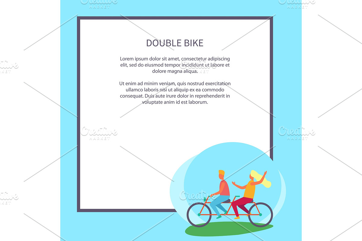 Double Bike Poster Depicting Excited in Illustrations - product preview 8