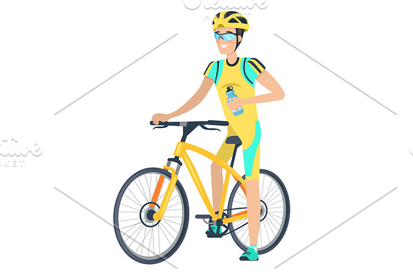 Isolated Icons of Bicycle and