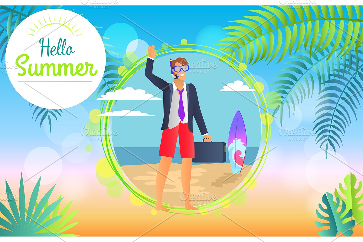 Hello Summer 2017 Businessman Vector in Objects - product preview 8