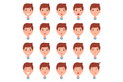 Set of Man Faces, Character