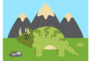 Triceratops and Wild Nature Vector