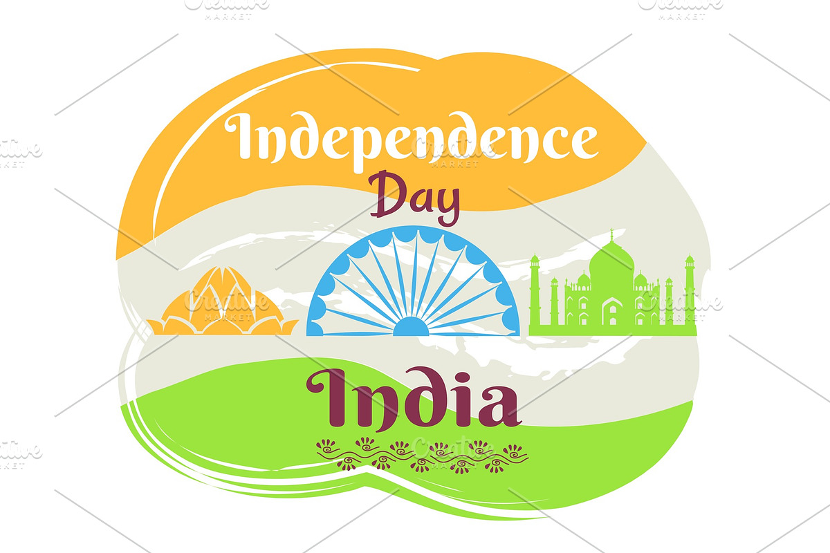 Indian Independence Day Poster with in Objects - product preview 8
