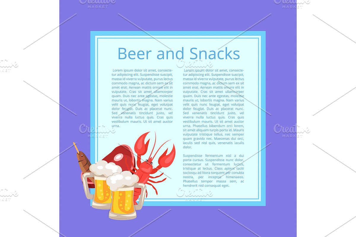 Beer and Snacks Poster with Tasty in Illustrations - product preview 8