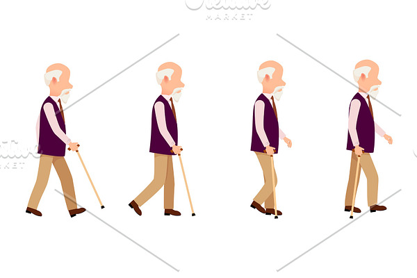 Old Man Process of Movement Colorful