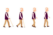 Old Man Process of Movement Colorful
