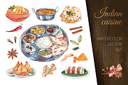 Indian cuisine watercolor set