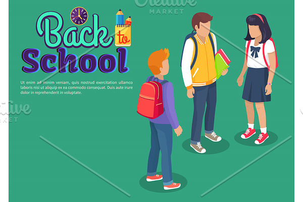Back to School Poster with Teenage