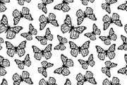 A lot of black detailed butterflies