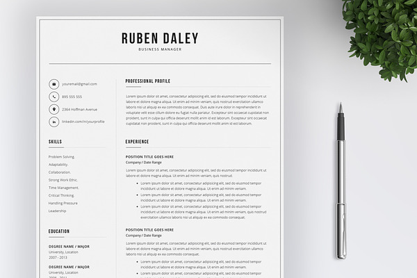 Modern Resume 4 Pages