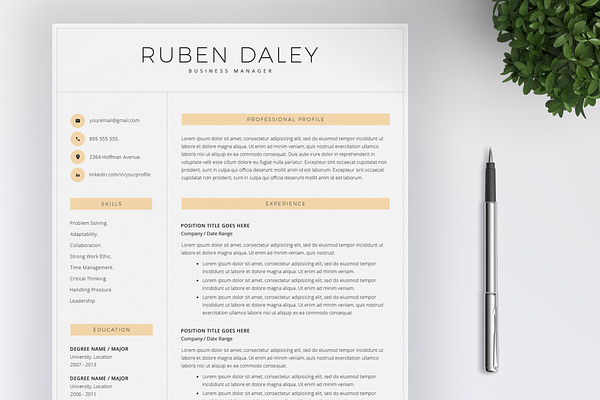 Word Resume Template & Cover Letter