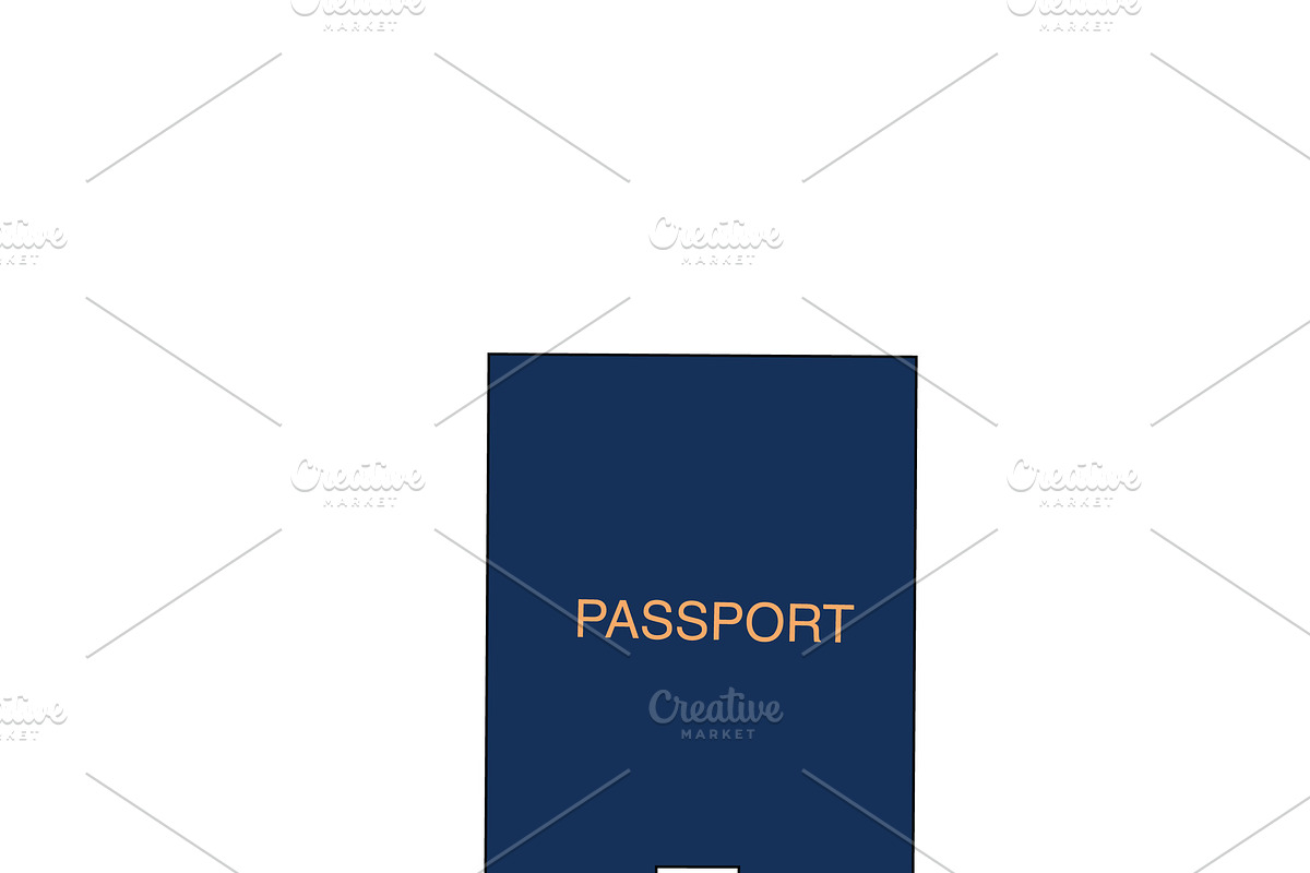 Blue international document passport in Objects - product preview 8