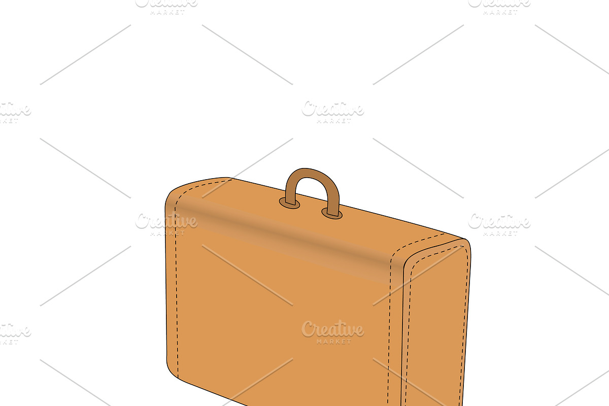 Old brown suitcase, travel concept, in Objects - product preview 8
