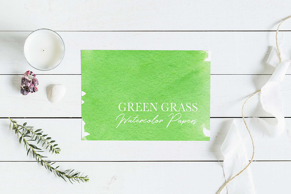 Green Grass Watercolor Papers